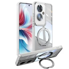 [ShinKin] スマホケース Oppo Reno11 A 5G 用 ケース カバー 透明PC + TPU素材 ケース リング付き カバー スタンド機能 スマホケース 透明レンズフィルム保護機能付き 強化された保護 携帯電話のレンズフィルム 軽量 耐衝撃 擦