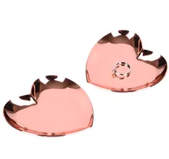 2個セット 小物入れ (ローズゴールド) かわいい ハート ステンレス アクセサリー トレイ ジュエリー fogman