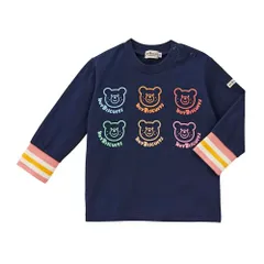 新品 [ミキハウス ホットビスケッツ] 長袖 Ｔシャツ 男の子 女の子 ベビー 子供服 紺 120cm 73-5201-680