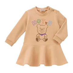 新品 [MIKIHOUSE HOT BISCUITS] [ミキハウス ホットビスケッツ] ワンピース 男の子 女の子 ベビー 子供服 ベージュ 90cm 73-1901-681