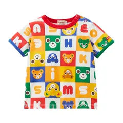 新品 [ミキハウス] 半袖Ｔシャツ ロゴ くま うさぎ 日本製 男の子 女の子 ベビー キッズ 子供服 12-5203-685 120cm マルチカラー
