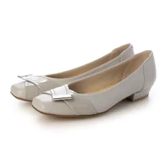 新品 [リズ ラフィーネ] レイン対応 ベルト巻きスクエアトゥパンプス グレー 23.5