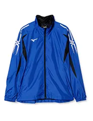 新品 [ミズノ] トレーニングウェア ウィンドブレーカーシャツ ジャケット 撥水 吸汗速乾 ドライ 男女兼用 32JE8015 サーフブルー/ブラック XS