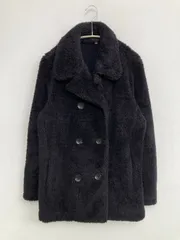 UNIQLO ユニクロ ピーコート XL ブラック ボア 無地 ミドル丈 フードなし