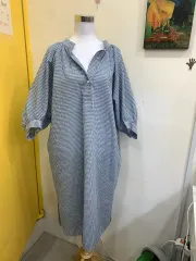 ブルー ギンガムチェック Long ロング ONE PIECE