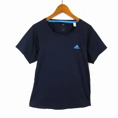 アディダス adidas Tシャツ ドライ メッシュ ロゴ クライマライト 速乾 吸汗 切替 ドルマンスリーブ 半袖 L 紺 ネイビー 水色 スポーツウエア