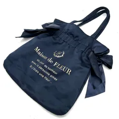 メゾンドフルール Maison de FLEUR ダブルリボンギャザートートバッグ トートバッグ ポリエステル