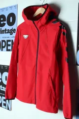 (M-L) ディナフィット ジップアップ ウィンドブレーカー アウター ジャケット ランニング スポーツ レッド-1777E
