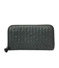 ボッテガ・ヴェネタ ラウンドファスナー長財布 イントレチャート レディース メンズ BOTTEGA VENETA