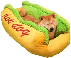 애완 동물 침대 개 침대 핫도그 고양이 침대 겨울 씻을 수 있는 푹신푹신 귀여운 깔창 첨부 있었는지 부드러운 실내용 모코모코 보온 이불 냥코 하우스 애견 사랑 고양이 추위 대책 애완동물 용품 (72cmx62cmx23cm)