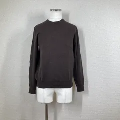 【J.CREW】 コットンカシミヤ クルーネック ニット セーター S（M相当）　茶　ブラウン　丸首 上質　カシミヤ混　柔らか素材