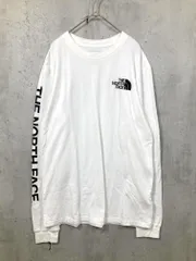 THE NORTH FACE ザノースフェイス ロゴ ロングスリーブ Tシャツ sizeM/白 ■■ メンズ