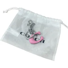 COACH コーチ シグネチャー バッグ チャーム CS247 LHWPU ピンク レザー×メタル チャーム レディース 【新品】 12601K32