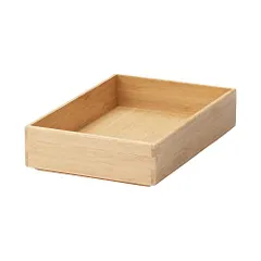 新品 無印良品 重なる竹材整理ボックス 収納用品 中 幅17×奥行26×高さ5.5cm 12057888 衣装ケース 収納ケース 収納ボックス