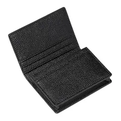 【新品】 [MORFFEYIA] 名刺入れ レディース PUレザー 選べる6色 大容量40枚収納 多機能 名刺ケース 取り出しやすい ビジネス 贈り物 めいしいれ (ブラック) 1