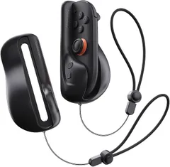 TRANSNOVO 最新バージョン Switch 2ジョイコン用マウス JoyCon2マウスグリップ ジョイコン2に対応マウスゲームホルダー ストラップ付き Home・returnキー付き 人間工学 安定性向上 傷防止パッド (ブラック)