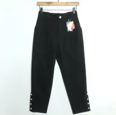 【新品未使用】フランシュリッペ★パール付き♪スリット入り パンツ レディース サイズS 黒系 z18519のサムネイル