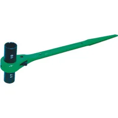 スーパー　両ロングソケット・両口ラチェットレンチ（爪式）六角対辺：１１×１３　全長：２２５ｍｍ