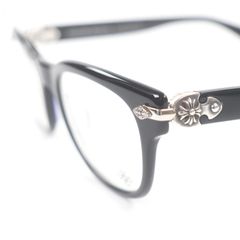 美品▼CHROME HEARTS クロムハーツ WELL STRUNG プラスチック 925 CHプラス装飾 グロメット付き メガネ 眼鏡 アイウェア ブラック シルバー 52□20-148 度入り ケース付き 重量41.29g メンズ