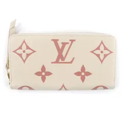 未使用品★LOUIS VUITTON ルイヴィトン M81914 バイカラー モノグラム・アンプラント ジッピーウォレット 長財布 ライトベージュ ピンク ゴールド金具 箱・保存袋付き フランス製 レディース