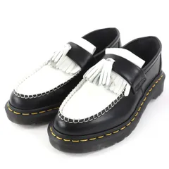 未使用品◇Dr.Martens ドクターマーチン 21426009 ADRIAN エイドリアン タッセル レザーローファー ブラック ホワイト UK4 箱付き レディース