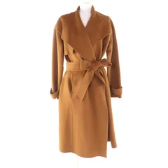 極美品★J&M Davidson ジェイアンドエムデヴィッドソン ウール カシミヤ混 ベルト付 ダブルフェイス ラップコート ブラウン 6 正規品 レディースのサムネイル