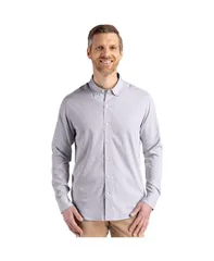 カッターアンドバック メンズ トップス シャツ Cutter Buck Mens Skyline Epic Confidence Recycled Pinstripe Long Sleeve Dress Shirt Elemental greywhite ホワ