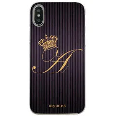 【新品未使用】Xperia 1 VI SO-51E SOG13 エクスペリア1VI クリア ハードケース (クラウンイニシャル イニシャルA) ボーダー ストライプ イニシャル アルファベット cl-initial3-so51e-ca080_a