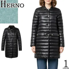 ヘルノ HERNO ダウン ダウンジャケット ダウンコート レディース ライトダウン ミドル丈 大きいサイズ 薄手 ブランド 軽量 防寒 きれいめ 黒 ブラック PI001655D 12017のサムネイル