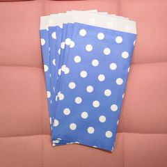 定形封筒 長形3号 青 水玉 ドット 6枚セット