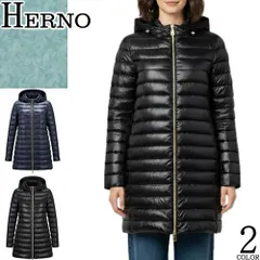 ヘルノ HERNO ダウン ダウンジャケット ダウンコート レディース ライトダウン ミドル丈 大きいサイズ 薄手 ブランド 軽量 防寒 きれいめ フード付き 黒 ブラック PI1089D 12017のサムネイル