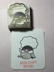 消しゴムはんこ　文鳥吹き出し