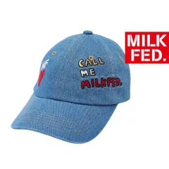 ミルクフェド キャップ 帽子 milkfed MILKFED DOODLE EMBROIDERY CAP レディース ブランド インディゴ デニム 水色 きのこ キノコ ベースボールキャップ ロゴ オシャレ 可愛い ライトブルー 103261051002