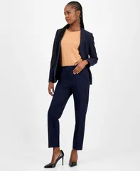 バースリー レディース ボトムス カジュアルパンツ パンツ Bar III Womens Compression HighRise StraightLeg Pants Bar Navy ネイビー