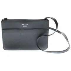 PRADA (プラダ) ショルダーバック サフィアーノ ミニバッグ ブラック レザー シルバー金具