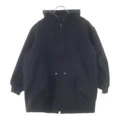 COMME des GARCONS HOMME (コムデギャルソンオム) 91AW AD1991 田中オム期 裏地キルティング モッズコート ジップアップフーデッドジャケット ブラック HJ-080830