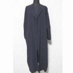 美品 MUSE de Deuxieme Classe ミューズドゥーズィエムクラス EDEN ノーカラーコート 22020500401010 ネイビー レディース 古着 中古 USED