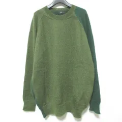 美品 Y's ヨウジヤマモト Bi Color Mohair Knit バイカラー モヘヤ ニット セーター YM-K74-645 サイズ2 グリーン カーキ メンズ 古着 中古 USEDのサムネイル