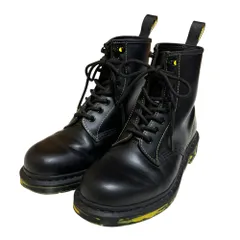 良品 DR. MARTENS ドクターマーチン 8ホール レースアップ ブーツ マーブル ソール 1460 サイズUK5 24cm相当 ブラック イエロー メンズ レディース 古着 中古 USED