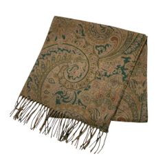 良品 ETRO エトロ ペイズリー チェック柄 カシミヤ100% マフラー