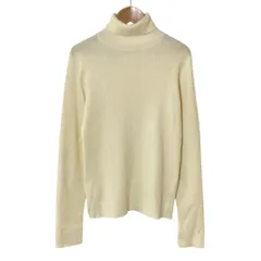 美品 23AW LOEFF ロエフ ウール リブタートルニット アイボリー レディース 古着 中古 USEDのサムネイル