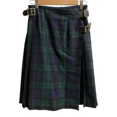 美品 O'NEIL of DUBLIN オニールオブダブリン ブラックウォッチ ラップスカート サイズI40 グリーン ネイビー レディース 古着 中古 USED