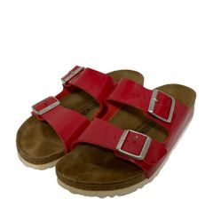 BIRKENSTOCK 赤 ストラップサンダル 37 - メルカリ