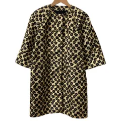 美品 RED VALENTINO レッドヴァレンティノ レオパードパターンノーカラーコート サイズ40 ブラック×ベージュ レディース 古着 中古 USEDのサムネイル