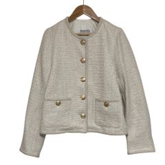 ALUDE SELECT】gold no color tweed jacket - メルカリ
