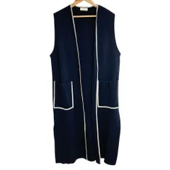 美品 Ballsey ボールジー トゥモローランド コットンアセテートミラノリブ ロングジレ ベスト S ネイビー レディース 古着 中古 USED