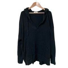 美品 CLANE クラネ ヘビー リブ フーディ 13105-1172 サイズ1 ブラック レディース 古着 中古 USED