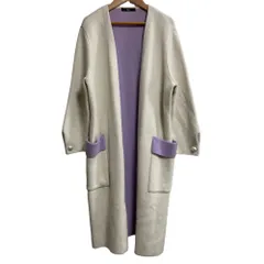 美品 Rene ルネ フェイクパールカフス ダブルフェイス ニットコート サイズ36 アイボリー レディース 古着 中古 USEDのサムネイル