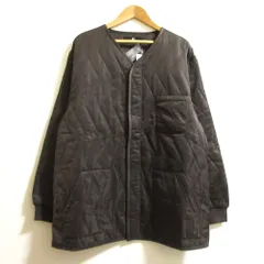 新品同様 CAMBIO カンビオ ノーカラー キルティングジャケットコート サイズL ブラウン メンズ 古着 中古 USED