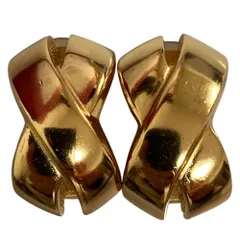 良品 Christian Dior クリスチャンディオール ヴィンテージ イヤリング ゴールドカラー レディース 古着 中古 USED